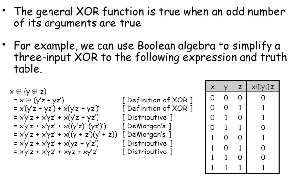 3 input xor gate truth table